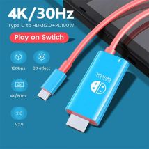 2 m 4K 30 Hz tragbares USB-Typ-C-zu-HDMI-Konvertierungskabel für TV-Docking-Modus auf Switch Steam Deck