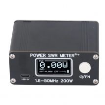Misuratore SWR schermo da 1,29 pollici, 1.6-50MHz, 0.5W-200W funzione di allarme strumento Tester di alimentazione HF PWR a onde corte ricaricabile