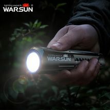 Torcia LED COB WARSUN da Esterno 2000 Lm, Ricaricabile USB-C, Portatile, Tattica, con Magnete, per Emergenze