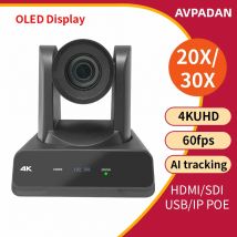 4KP60 UHD PTZ-Kamera unterstützt AITracking, integriertes OLED-Display, Streaming-Videoausgang, 20-faches optisches Zoomobjektiv für Tagungsräume