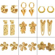 Europa und die Vereinigten Staaten Mode Gold Farbe unregelmäßige geometrische Tropfen Ohrringe Damen klassische Trend Party Schmuck Geschenke