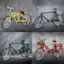 Retro Brick Fahrradmodellbausatz Buntes Mountainbike mit Zubehör Spielzeugmodell Vintage Detaillierte Baufahrraddekoration 1126 Stück