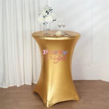 Heißer Verkauf Metallic Spandex Tisch Tuch Cocktail Tisch Abdeckung Für Hochzeit Event Party Dekoration