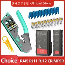 NEUES RJ45 Crimp Tool Kit Pass Cat6 Crimpzange für Cat5 Cat5e Cat6 8P8C Stecker, All-in-One Ethernet Crimper