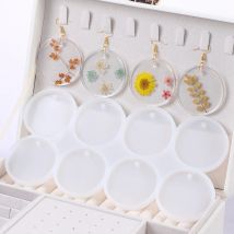 Runde ovale Anhänger Silikon form DIY Kristall Epoxidharz Ohrring Halskette Schlüssel anhänger Charms Schmuck herstellung liefert Zubehör