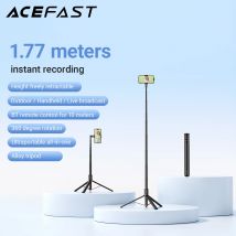 ACEFAST Treppiede pop-up automatico per selfie stick con telecomando Bluetooth Supporto per trasmissione in diretta in lega di alluminio estensibile 1,77 M