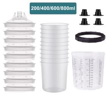 200/400/600/800ml Pistola per vernice usa e getta Tazza Pistola a spruzzo Tazza Fodere e sistema di coperchio 600ml Spruzzatore di vernice Tazza di miscelazione per verniciatura automatica