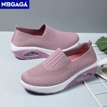 Zapatos para caminar para mujer, zapatos ortopédicos antideslizantes con cojín de aire, mulas con plataforma para mujer, zapatillas transpirables con cuña para mujer