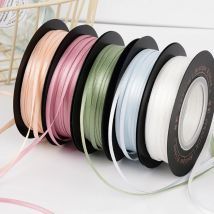 45 Meter/Rolle, 3 mm Satinband, 100 % Polyester, hochwertige doppelseitige Klebebänder, beidseitig, Satin und selbstgemachte glänzende Schleifenherstellung, 1/8 Zoll