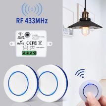 10A RF 433 MHz Drahtlose Licht Schalter AC 100-240 V Relais Controller Mini Runde Taste Schalter Fernbedienung für Home LED Lampe