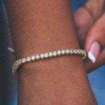 Luxury 3mm Cubic Zirconia Tennis Bracelets Iced Out Chain Crystal Wedding Bracelet For Women Men Gold Silver Color Bracelet