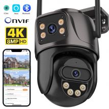 Kamera PTZ WIFI 4K 8MP Podwójny obiektyw Podwójny ekran Kamera IP Zewnętrzna 4MP HD Automatyczne