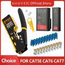 Kit de herramientas de engarzado RJ45, herramienta de engarzado Cat6 para conector Cat5 Cat5e Cat6 8P8C, engarzadora Ethernet todo en uno
