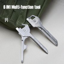 6-in-1 Outdoor Multifunktionale Schlüsselbund Schlitz Phillips Schraubendreher Klapp Mini Messer Flaschenöffner Seil Cutter Tragbare Werkzeuge