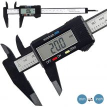 150mm 100mm elektryczna suwmiarka cyfrowa z włókna węglowego Dial Vernier suwmiarka pomiar