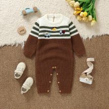 Infant Baby Rompers Clothes 0-18m Winter Warm Knitted Newborn Boys Girls Jumpsuits Playsuits One Pieces Infantil Toddler Outfits