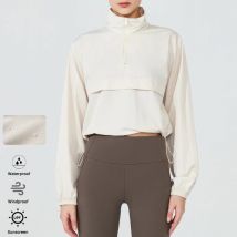 VITALINOVO Damen-Sportjacke, leichter Pullover mit Viertelreißverschluss, für Golf, Wandern, Laufen, Windjacke, UPF50+, wasserdichte Jacke
