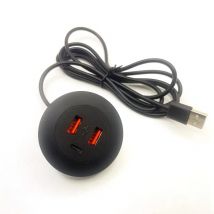 Desktop-Loch eingebettet 5V2A USB auf 2USB + Typ-C Dual-Buchse versteckte Lademöbel Büro versteckte Möbel Ladebuchse