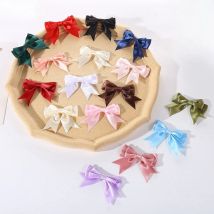 10 Teile/los Satin Band Bogen Bunte Polyester Doppel Schicht Bogen Für DIY Nähen Handwerk Hochzeit Dekoration Haarnadel Bekleidungs Accesso