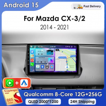 For Mazda CX-3 CX3 Mazda 2 Mazda2 DK 2015 2016 2017 2018 GPS Navigation Multimedia Stereo Player Android 15 Car Radio Carplay