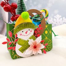 Alinacutle METAL CUTTING STIRBT Cut Weihnachten Schneemann Handtasche Geschenkbox Scrapbook Papier Handwerk Album Karte Punch Messer Art Cutter Sterben