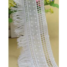 6.5cm Width White Polyester Embroidery French Lace Ribbon Fabric Guipure Diy Trims Warp Knitting Dress Sewing Accessories#3715