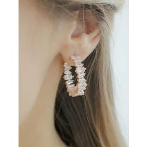 Fashion Cubic Zirconia Hoop Earring for Women Luxury Sparking Bling Cz White Black Color Classic Modern European Jewelry