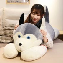 Gorący nowy Huggable Giant pluszowy pies zabawki miękkie nadziewane Husky długa poduszka lalka zwierzę z kreskówki poduszka do spania Home Decor dzieci prezent