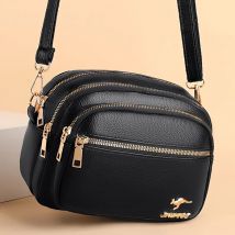 Mehrschichtige Umhängetasche, modische Umhängetasche für Damen, vielseitige einfarbige Handtasche für Damen, Freizeit- und Arbeitsgebrauch