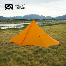 Knot Gear Hufu Tent Outdoor Camping Pyramid Tent 4-8 Person 20D Nylon Silicone Coating Poleless Tent Tarp Hiking