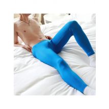 Sexy Mens Sleep Bottoms Ice Silk Ultra-thin Transparent Thermal Cool Leggings Penis Pouch Long Johns Lounge Pants