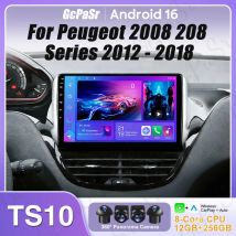 Android 16 navegación GPS para Peugeot 2008 208 Series 2012 - 2018 Carplay Radio de coche reproductor Multimedia vídeo estéreo BT 2k pantalla