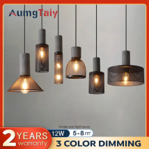 Industrial Loft Pendant Lamps for Restaurant Aisle LED Retro  Cement Iron Lampshade E27 Vintage Suspension Chandeliers Lights