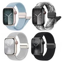 Geflochtenes Armband für Apple Watch Band 46 mm 44 mm 40 mm 41 mm 42 mm Schnallenarmband Iwatch Series10 11 9 SE 7 6 8 Ultra 2 Magnetband