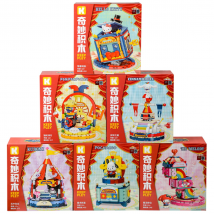 Sanrio Hallo Kitty Magie Zirkus Bausteine Kuromi Nette Anime Charakter Szene Modell Ziegel Kreative Dekoration Kinder Spielzeug Geschenk