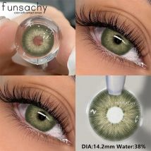 FUNSACHY 1 Paar METATRON-Serie, modische Make-up-Schönheits-Kontaktlinsen, weiche, jährliche grüne Kontaktlinsen, farbige Linsen