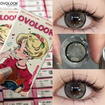 OVOLOOK-2PCS Gilding Prescription Contact Lenses Cosmetics Eye Color Lenses Fashion Pupils Myopia Colored Contact Lenses Violet