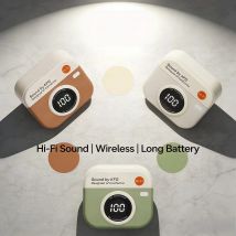 Cuffie Bluetooth wireless fotocamera retrò display creativo del livello della batteria cuffie musicali durata della batteria di lunga durata