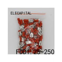 FDD1.25-250 insulating Female Insulated Electrical Crimp Terminal Connectors Cable Wire Connector 100PCS/Pack FDD1-250 FDD