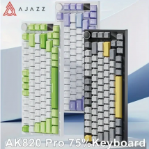 AJAZZ AK820PRO 75% konfiguracja - trójmodowa bezprzewodowa klawiatura mechaniczna, trójpinowe kolorowe nakładki PBT - pełne klawisze, hot-swap, Gasket Mount