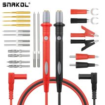 22-teiliges Multimeter-Messleitungsset, Silikondrahtsonden mit austauschbaren Nadelspitzen, universeller Krokodilklemme für elektronische Reparaturen