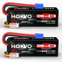 Batteria Lipo HOOVO 11.1V 3S 5200 mAh 80C Custodia rigida Batterie RC con connettore EC5 per camion elicotteri RC