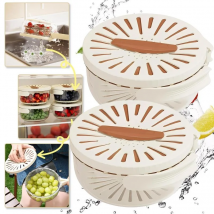 Cestino per la pulizia e il drenaggio della frutta e verdura, filtro per l'acqua pieghevole, scatola per la conservazione della freschezza, cestino per la pulizia, gadget da cucina