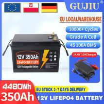 12,8V 350Ah 300Ah 100Ah 150Ah LiFePO4 Batterie 12V/24V Lithium-Eisenphosphat-Batterien für Tourenfahrzeuge 14,6V Ladegerät Steuerfrei