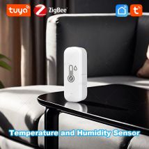 Tuya Zigbee Sensore di umidità della temperatura Smart Home Termometro interno Igrometro App Monitoraggio funziona con Smart Life Zigbee2mqtt