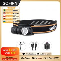 Sofirn HS10 TN-3535 90CRI Lampada frontale a LED 1100lm USB C ricaricabile 16340 Mini torcia con cappuccio posteriore magnetico Torcia frontale portatile