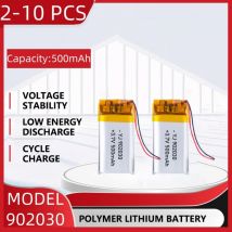 3,7 V 500 mAh Polymer-Lithium-LiPo-Akku 902030 für Bluetooth-Headset, Beauty-Instrument, Selfie-Stick, Spray usw