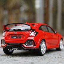 Nuevo modelo de coche de aleación HONDA CIVIC TYPE-R 1:24, vehículos fundidos, modelo de coche deportivo de Metal, colección de sonido y luz, juguete para regalo para niños