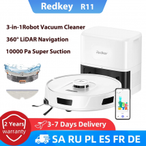 Odkurzacz automatyczny Redkey R11 3w1: odkurzanie, zamiatanie, mopowanie, super moc ssania 10 kPa, obrót 360° °   Inteligentna nawigacja LiDAR Sterowanie głosowe przez aplikację