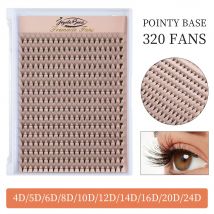 Goddess 320 Vorgefertigte Volumen-Wimpern 4D 5D 6D 8D 10D 12D 14D 16D 20D Einzelne Wimpernverlängerungen mit Spitzem Stiel, Vorgefertigte Faux-Nerz-Wimpern